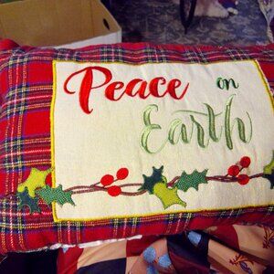 peace on earth Christmas pillow no more discounts pls struggling disabled single